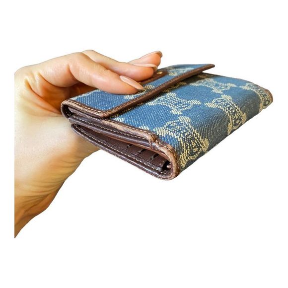 AUTHENTIC Celine Macadam Denim & Leather Compact Wallet w/ Tags - Picture 6 of 11